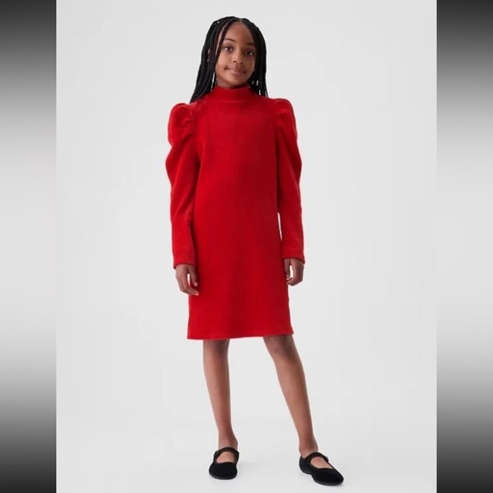 GAP Kids Puff-Sleeve Red Corduroy Dress Size XS L Size 4-5 and 10